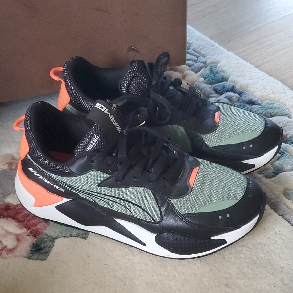 Puma RS-X Black, Green, and Orange Athletic Shoes Sz. 10